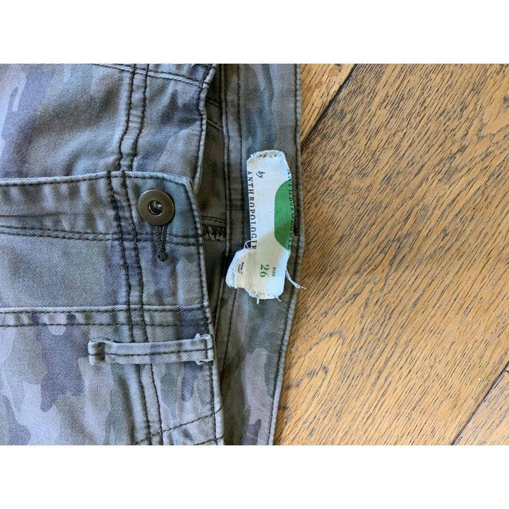 Anthropologie Camo Cropped Utility Flare Pants 26 - Picture 3 of 5